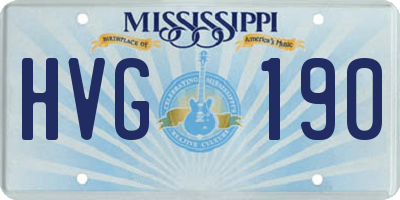 MS license plate HVG190