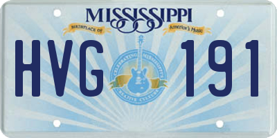 MS license plate HVG191