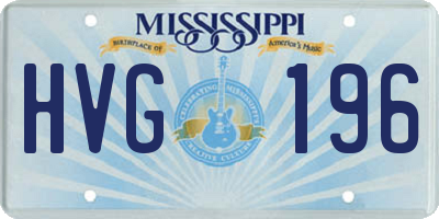 MS license plate HVG196