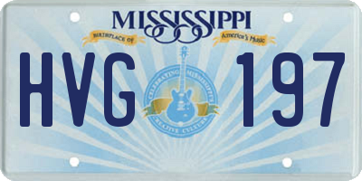 MS license plate HVG197