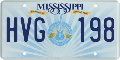 MS license plate HVG198