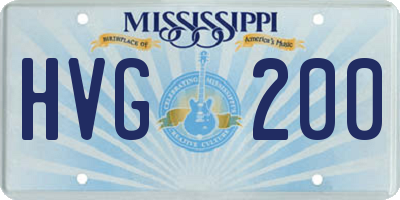 MS license plate HVG200