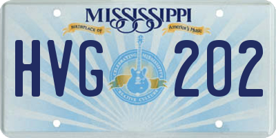 MS license plate HVG202