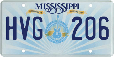 MS license plate HVG206