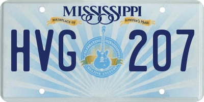 MS license plate HVG207