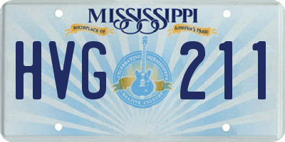 MS license plate HVG211