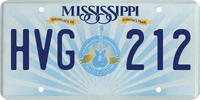 MS license plate HVG212