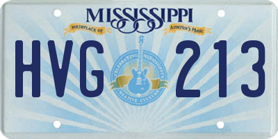 MS license plate HVG213