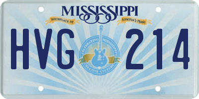 MS license plate HVG214