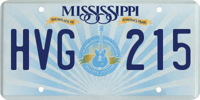 MS license plate HVG215