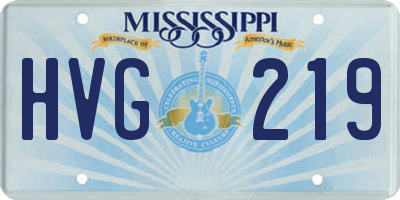 MS license plate HVG219