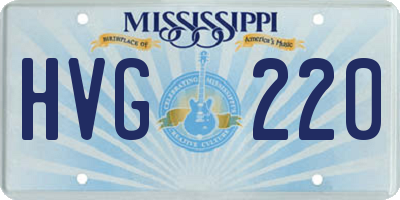 MS license plate HVG220