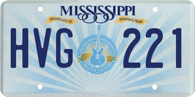 MS license plate HVG221