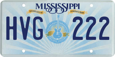 MS license plate HVG222