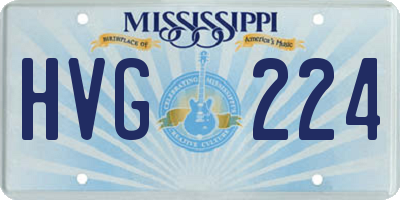 MS license plate HVG224