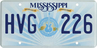 MS license plate HVG226