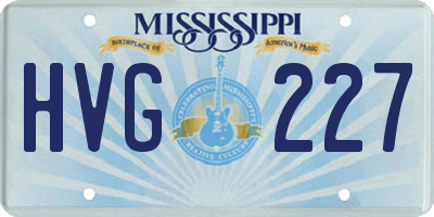 MS license plate HVG227
