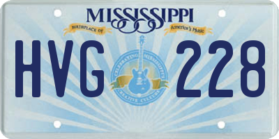 MS license plate HVG228