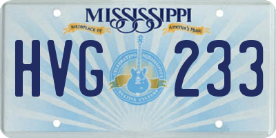 MS license plate HVG233