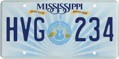 MS license plate HVG234
