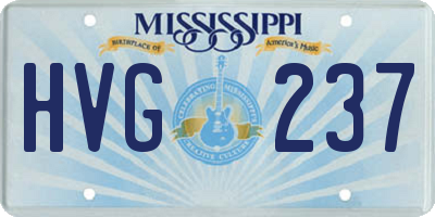 MS license plate HVG237
