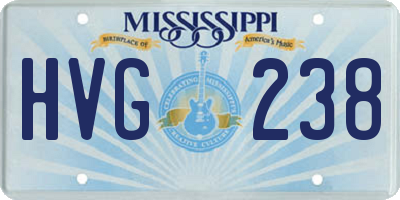 MS license plate HVG238