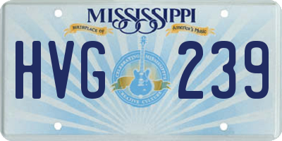 MS license plate HVG239