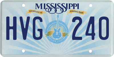 MS license plate HVG240