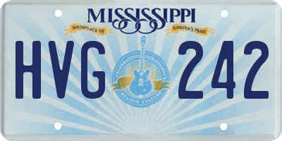 MS license plate HVG242