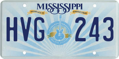 MS license plate HVG243