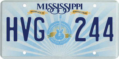 MS license plate HVG244