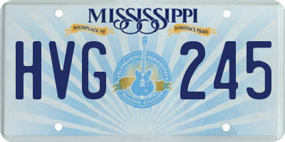 MS license plate HVG245