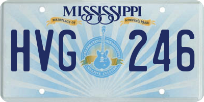 MS license plate HVG246