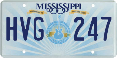 MS license plate HVG247