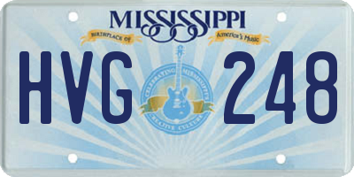MS license plate HVG248
