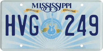 MS license plate HVG249