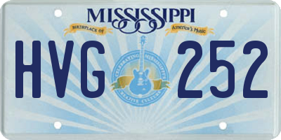 MS license plate HVG252