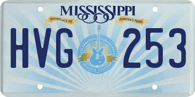MS license plate HVG253