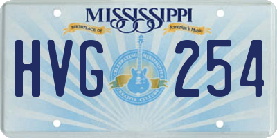 MS license plate HVG254