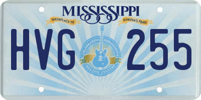 MS license plate HVG255