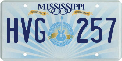 MS license plate HVG257