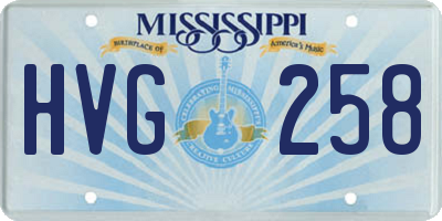 MS license plate HVG258