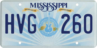 MS license plate HVG260