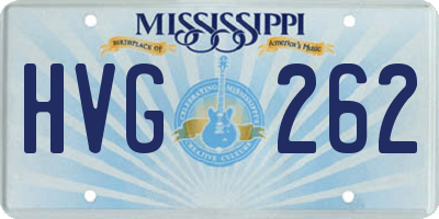 MS license plate HVG262