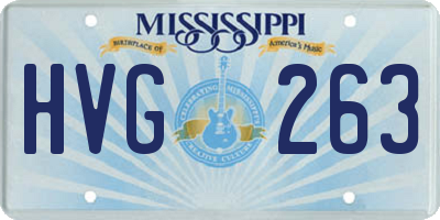 MS license plate HVG263