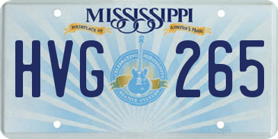 MS license plate HVG265