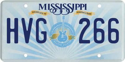 MS license plate HVG266