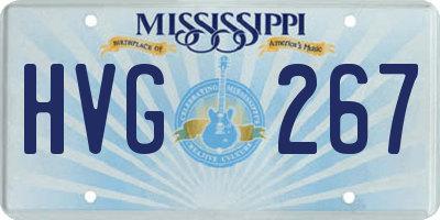 MS license plate HVG267