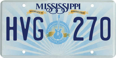 MS license plate HVG270