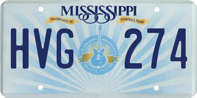 MS license plate HVG274